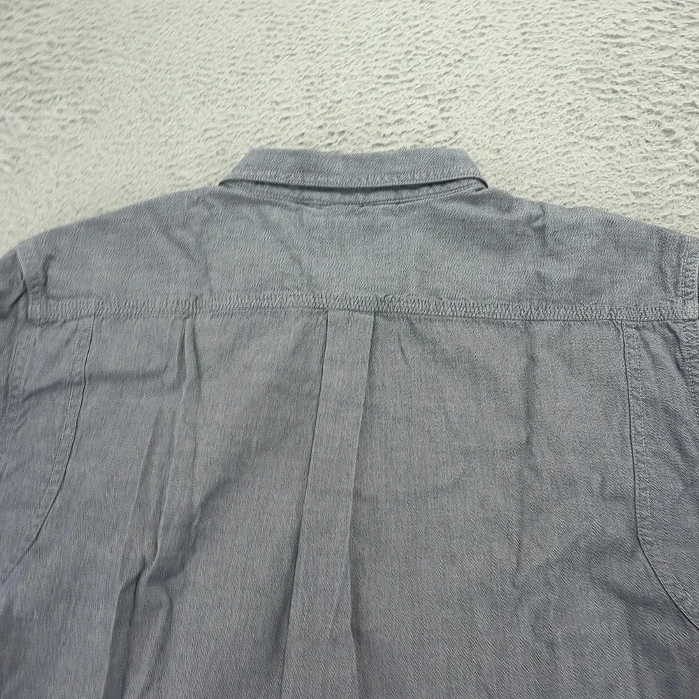Vans Off The Wall Shirt Mens XL Blue Stripe Long Sleeve Button Up Skate Cotton
